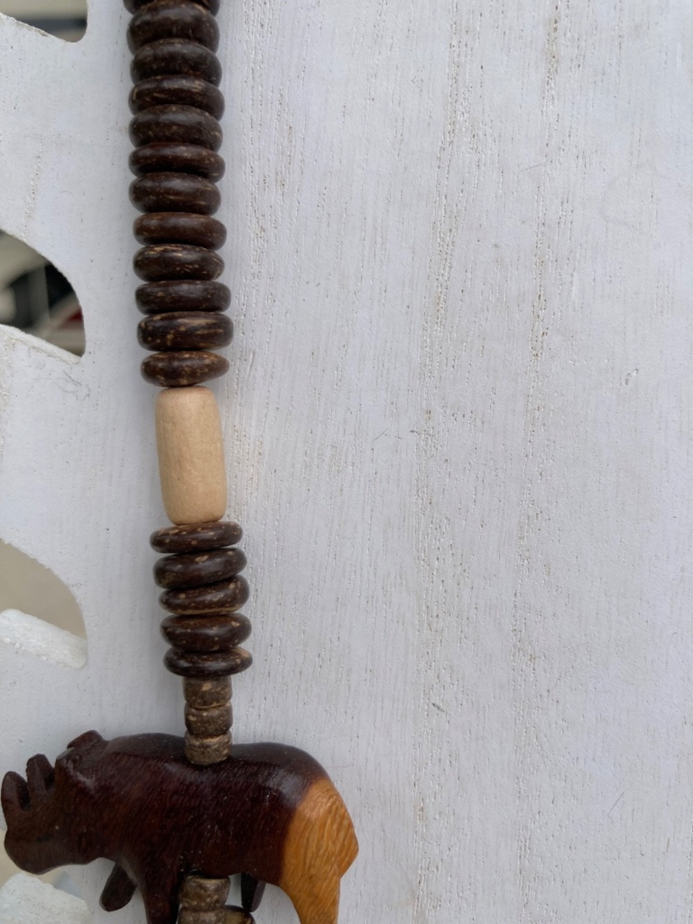 African Tribal Wood Safari Necklace Vintage 36” - Picture 5 of 8